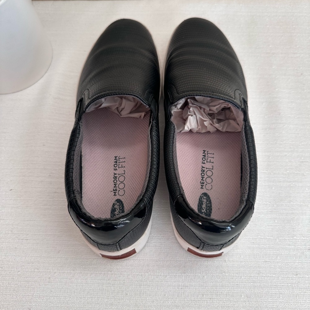 Dr. Scholl’s Black Snake Skin Texture Leather Casual Sneakers Women’s 7M - Picture 8 of 12